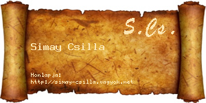 Simay Csilla névjegykártya